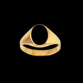 Chevalière forme ovale pierre Onyx noir bijoux creoles