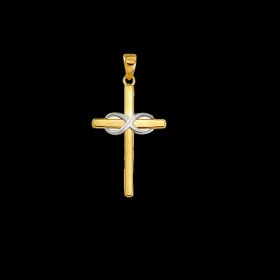 Pendentif croix Or avec infini en Or blanc bijoux créoles